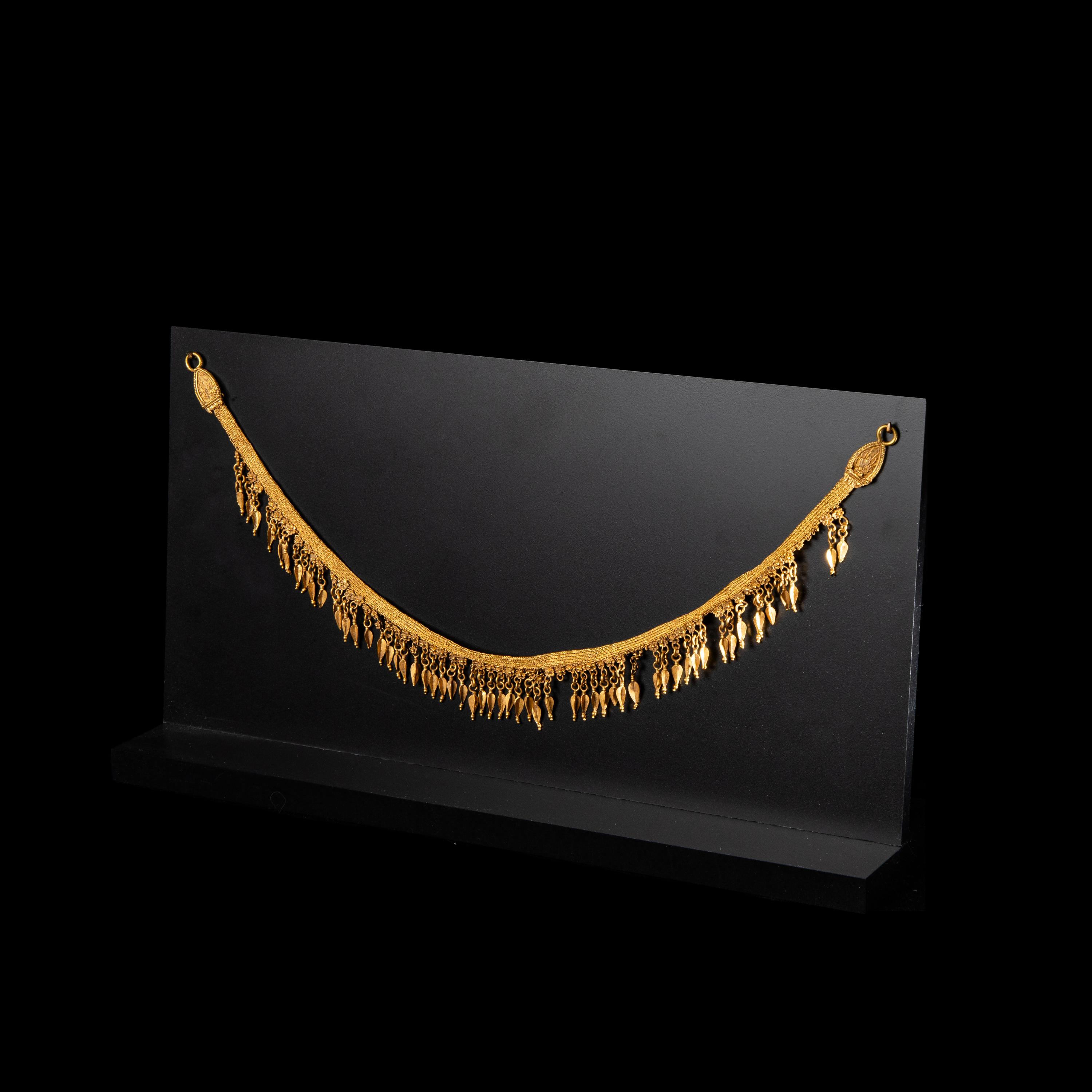 A Greek Gold Strap Necklace