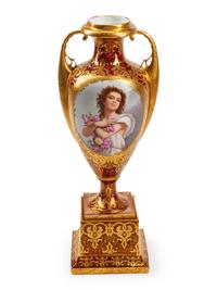 A Vienna Porcelain Urn and Stand