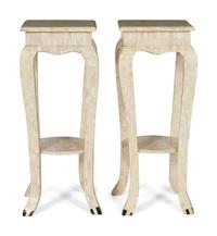 A Pair of Tessellated Bone Veneered Stands