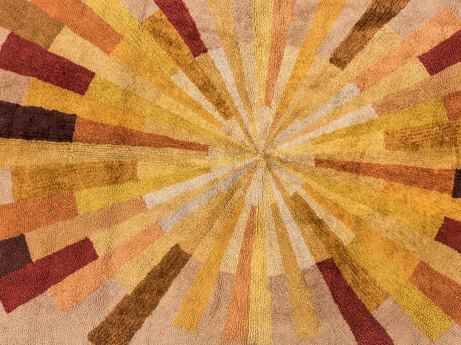 An American Starbust Hooked Rug