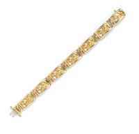 A 24 and 18 Karat Yellow Gold, Platinum and Diamond Bracelet, Mark Patterson, 26.40 dwts.