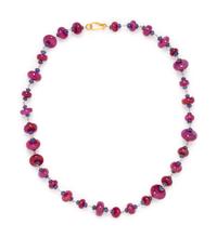 RUBY AND SAPPHIRE BEAD NECKLACE