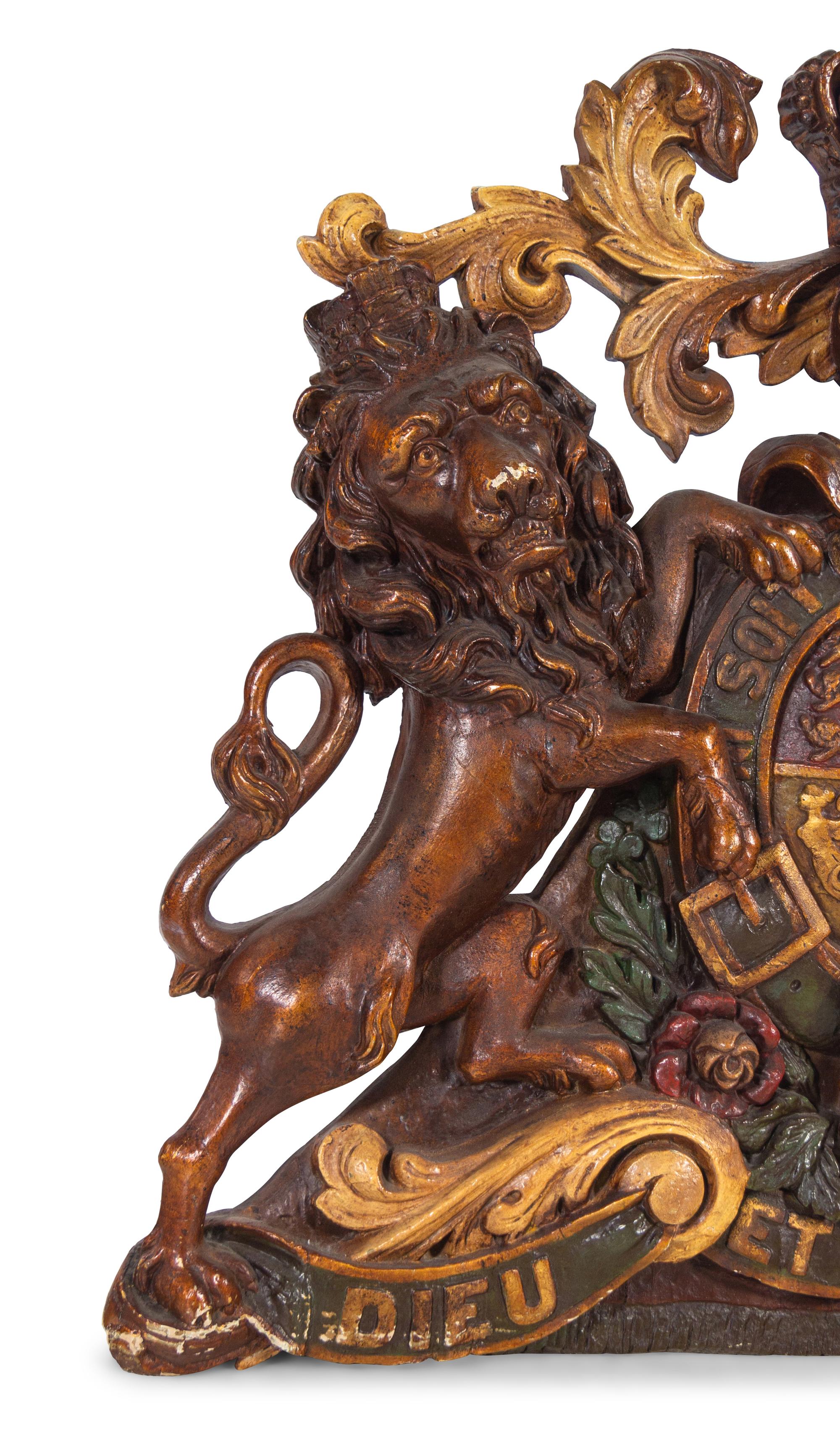 A Composition Relief Depicting the Royal Coat of Arms of the United Kingdom