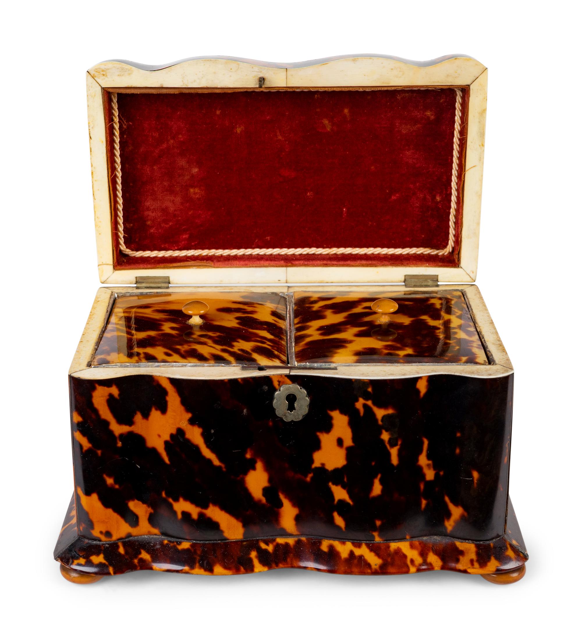 A Victorian Tortoiseshell Tea Caddy — LATE 19TH CENTURY