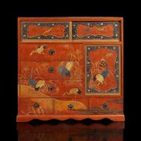 A Japanese lacquered "Cranes" table cabinet 日本漆器小柜 Meiji/Taisho period ?????