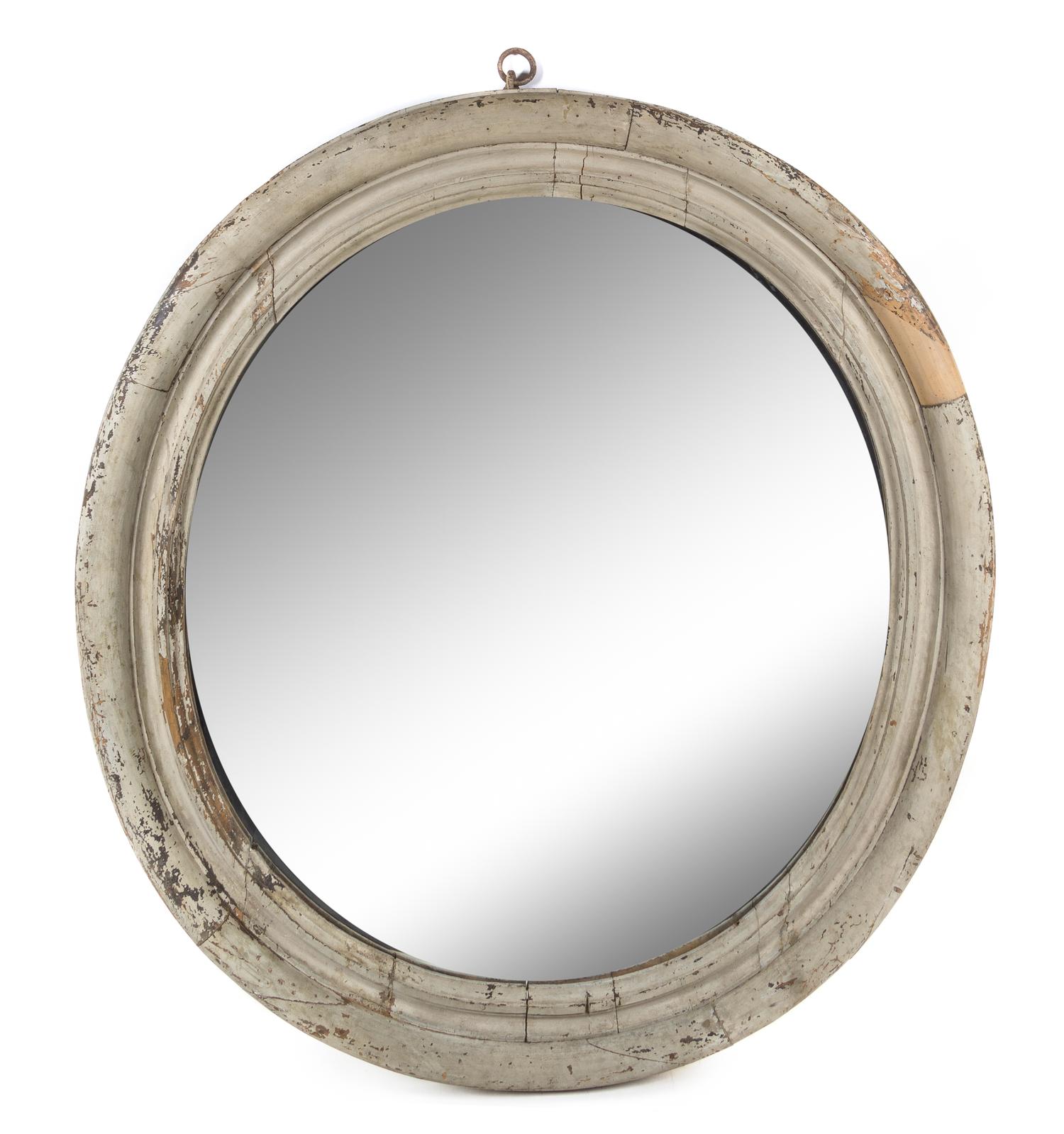 A Large White-Painted Bullseye Mirror Diameter 67 inches. — 19TH CENTURY