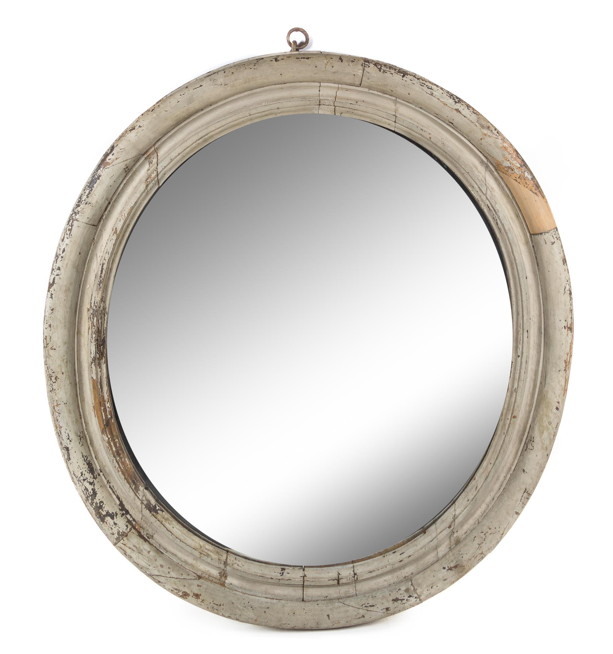 A Large White-Painted Bullseye Mirror Diameter 67 inches. — 19TH CENTURY