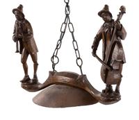 A Black Forest Carved Figural Single-Light Chandelier