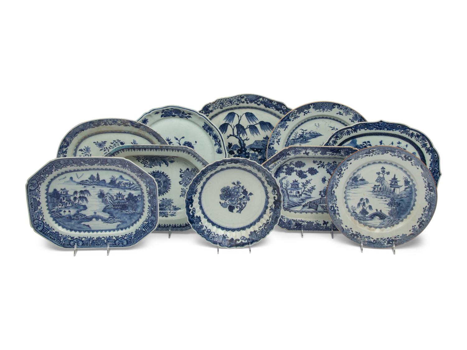 Ten Chinese Export Porcelain Platters