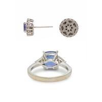 Tanzanite and Diamond Ring and Earrings