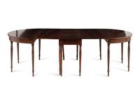 An American Classical Three-Part Mahogany Dining Table