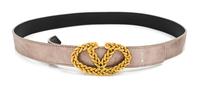 A Valentino Bronze Metallic Belt, Size 90. max: 37" min: 33"
