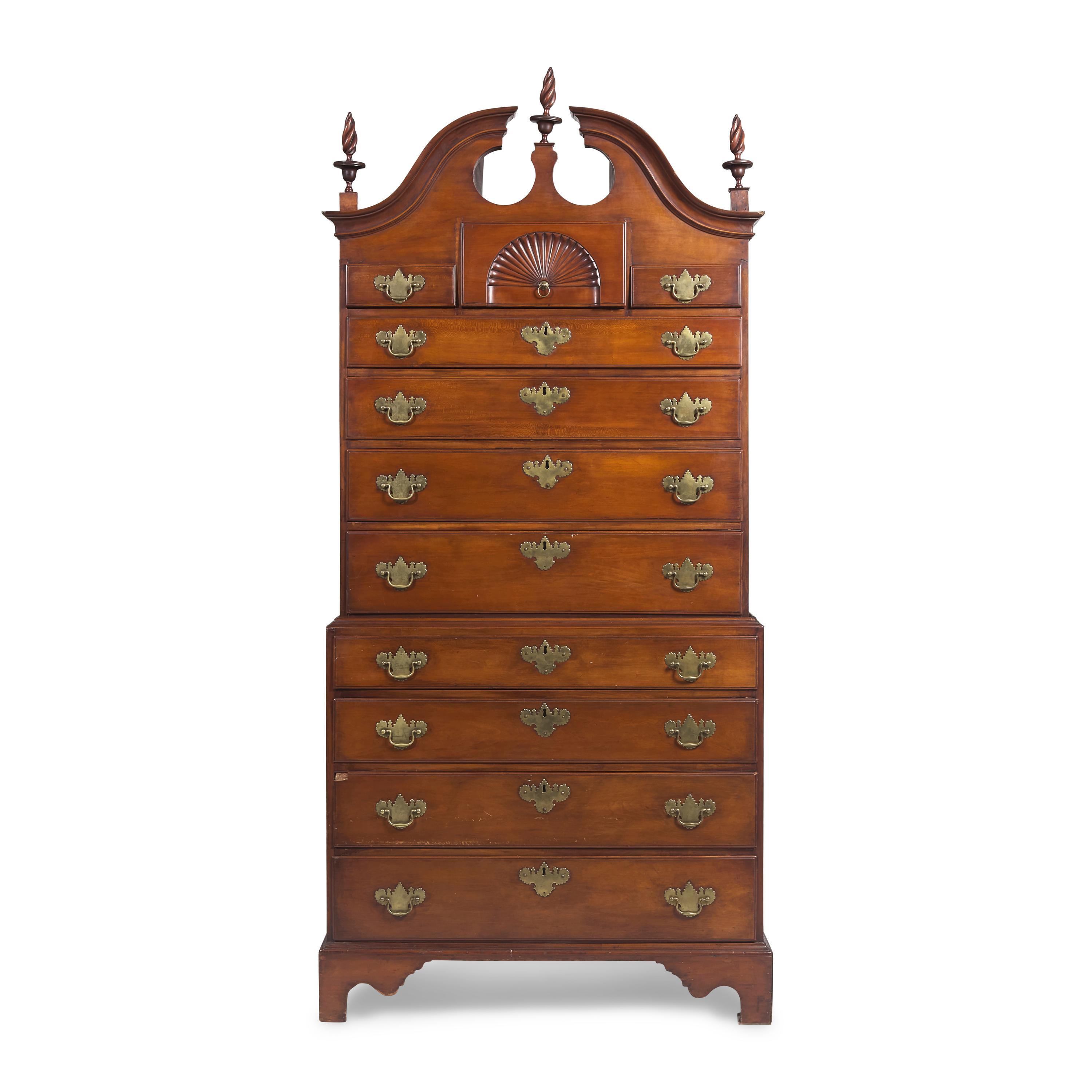 A Chippendale Cherry Chest-On-Chest