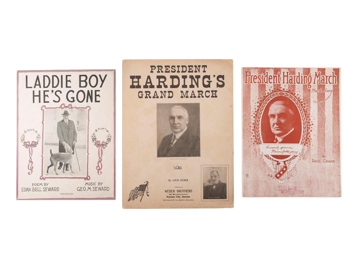[HARDING, Warren G. (1865-1923)]. A large group of campaign, presidential, and funeral ephemera, including candid campaign photographs, comprising: