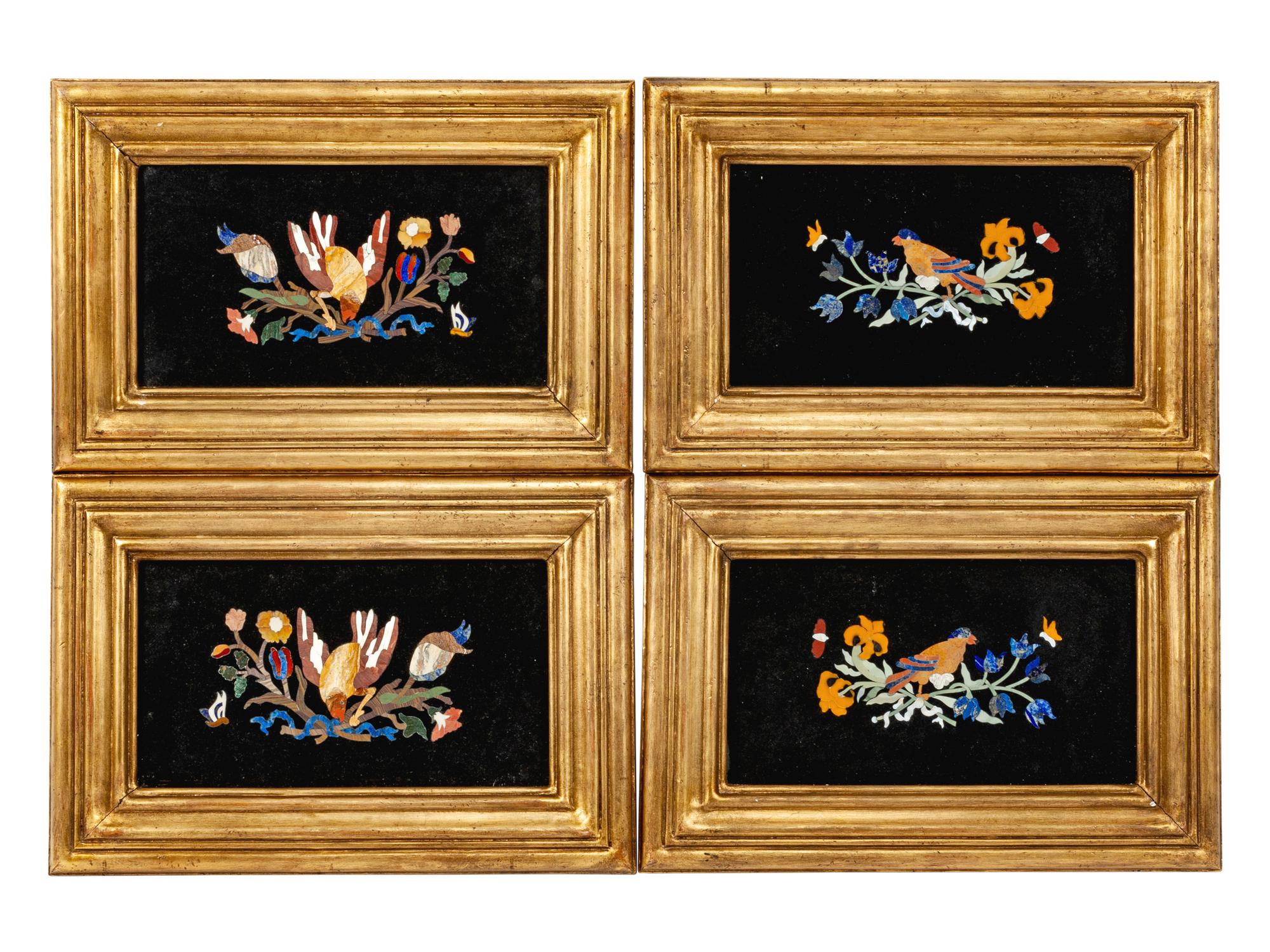 A Set of Four Italian Specimen Marble Plaques
