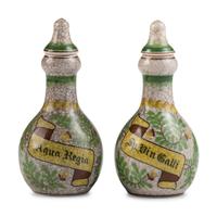 Two Earthenware Apothecary Bottles