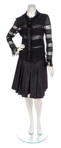 A Group of Chanel Black Silk Separates,