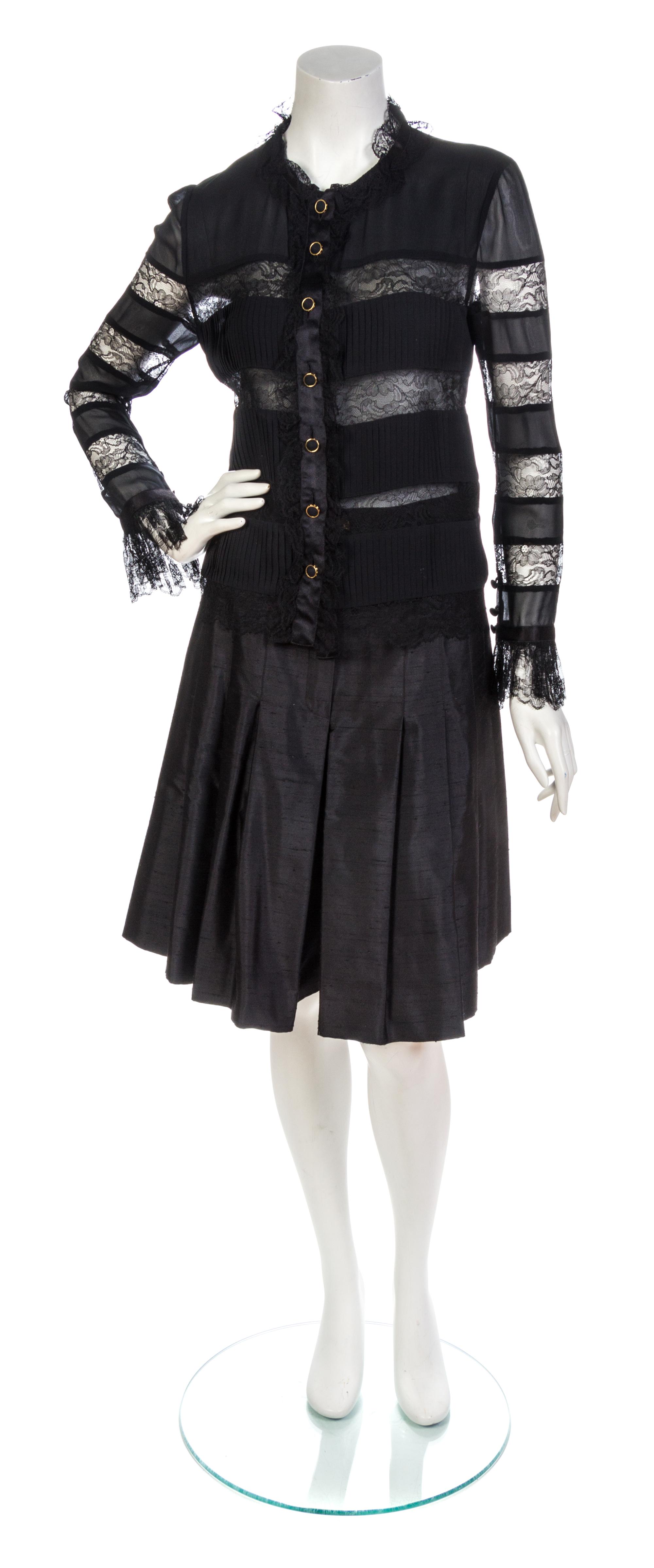 A Group of Chanel Black Silk Separates,