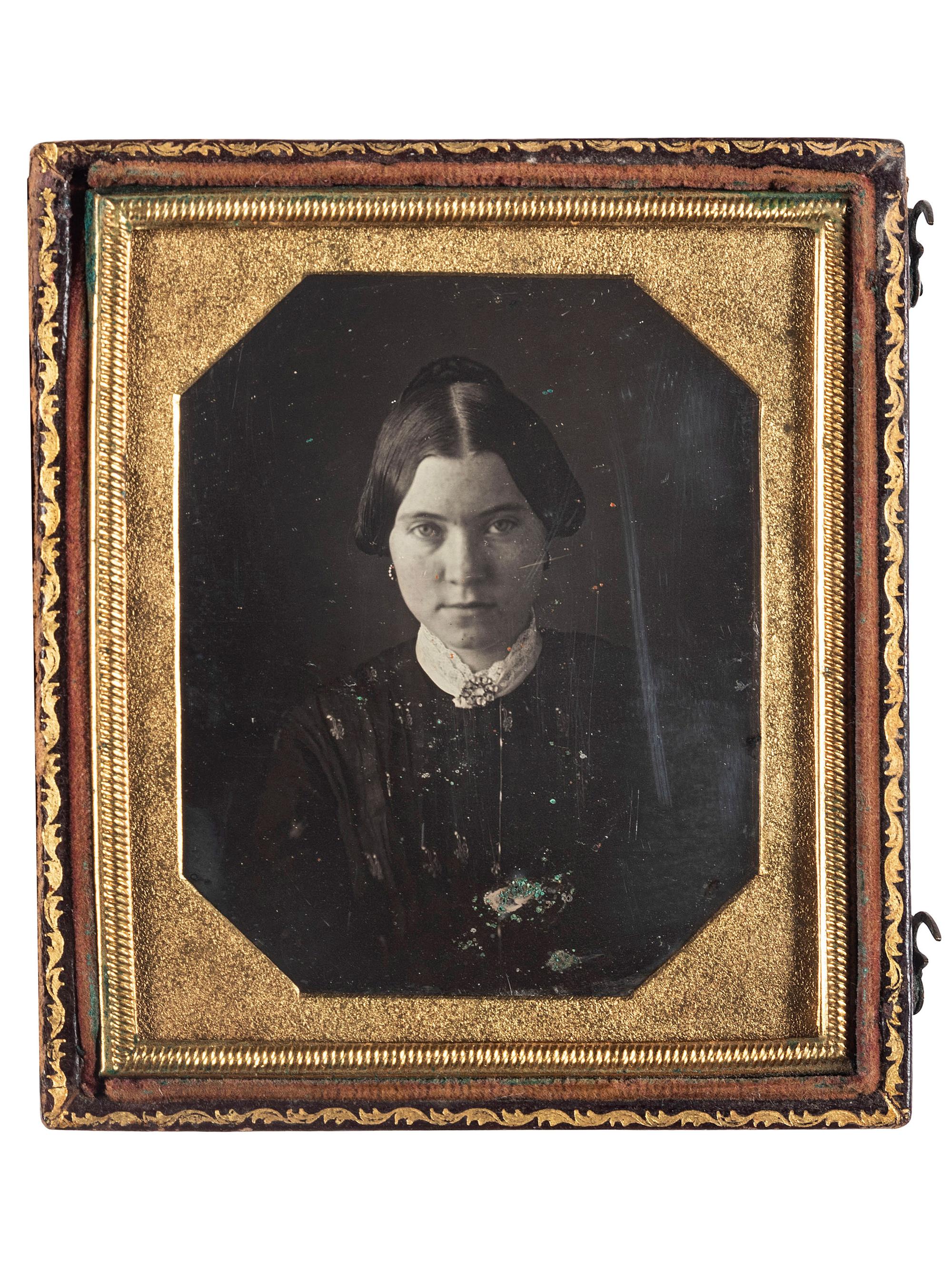 [EARLY PHOTOGRAPHY]. A group of 4 daguerreotypes and ambrotypes of young women, comprising: