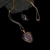 Darryl Edwards (American, 20th century) — Southwestern-style Yellow Gold and Druzy Quartz Pendants