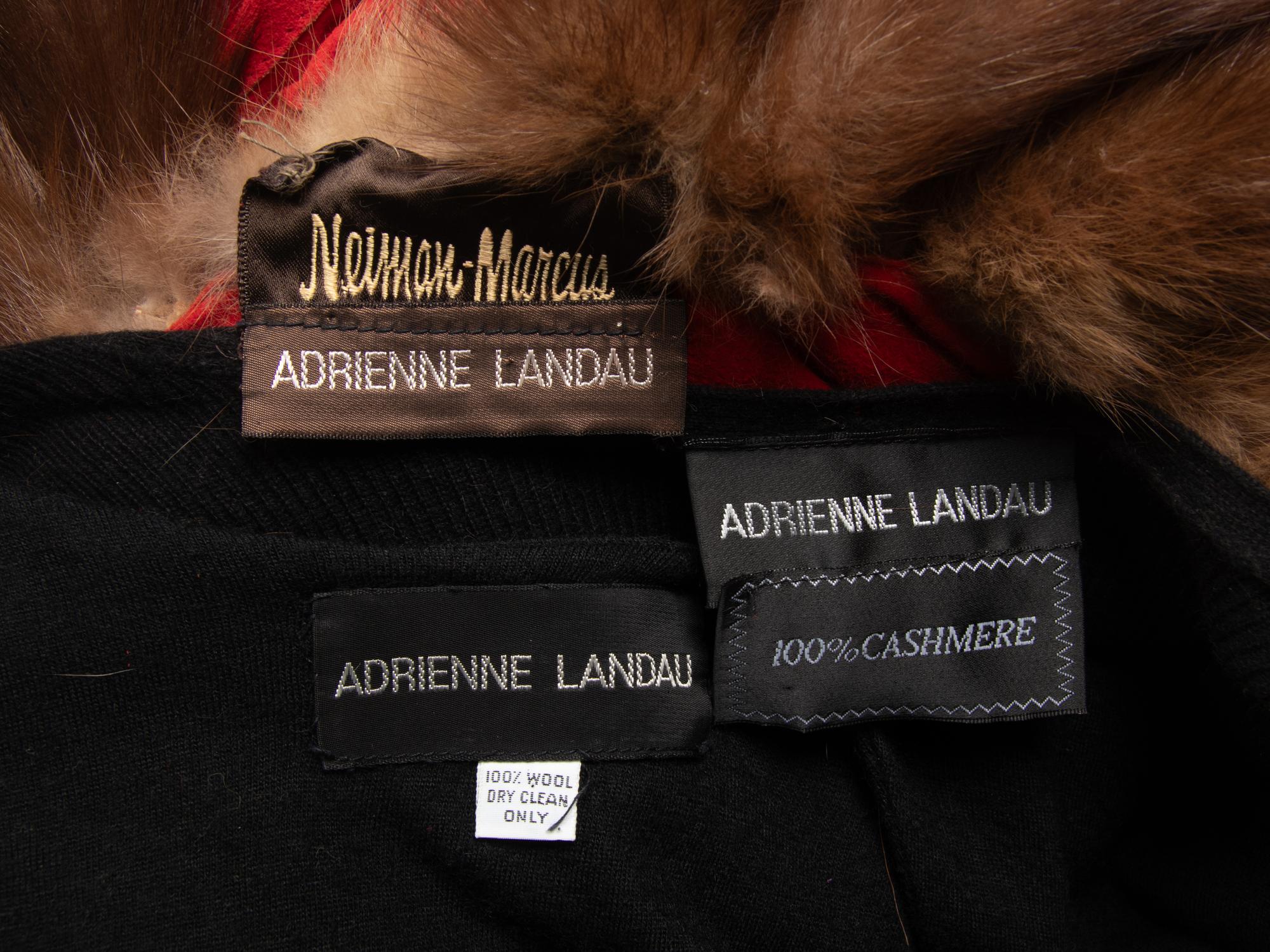 Three Adrienne Landau Fur-Trimmed Capes