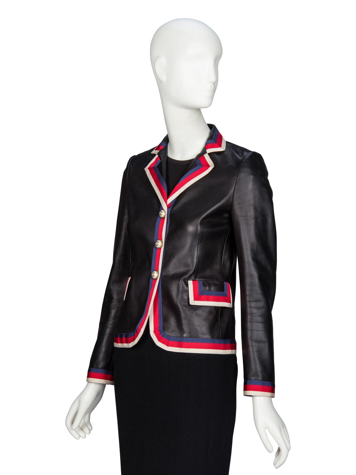 Gucci, Embellished Leather "Blind for Love" Blazer