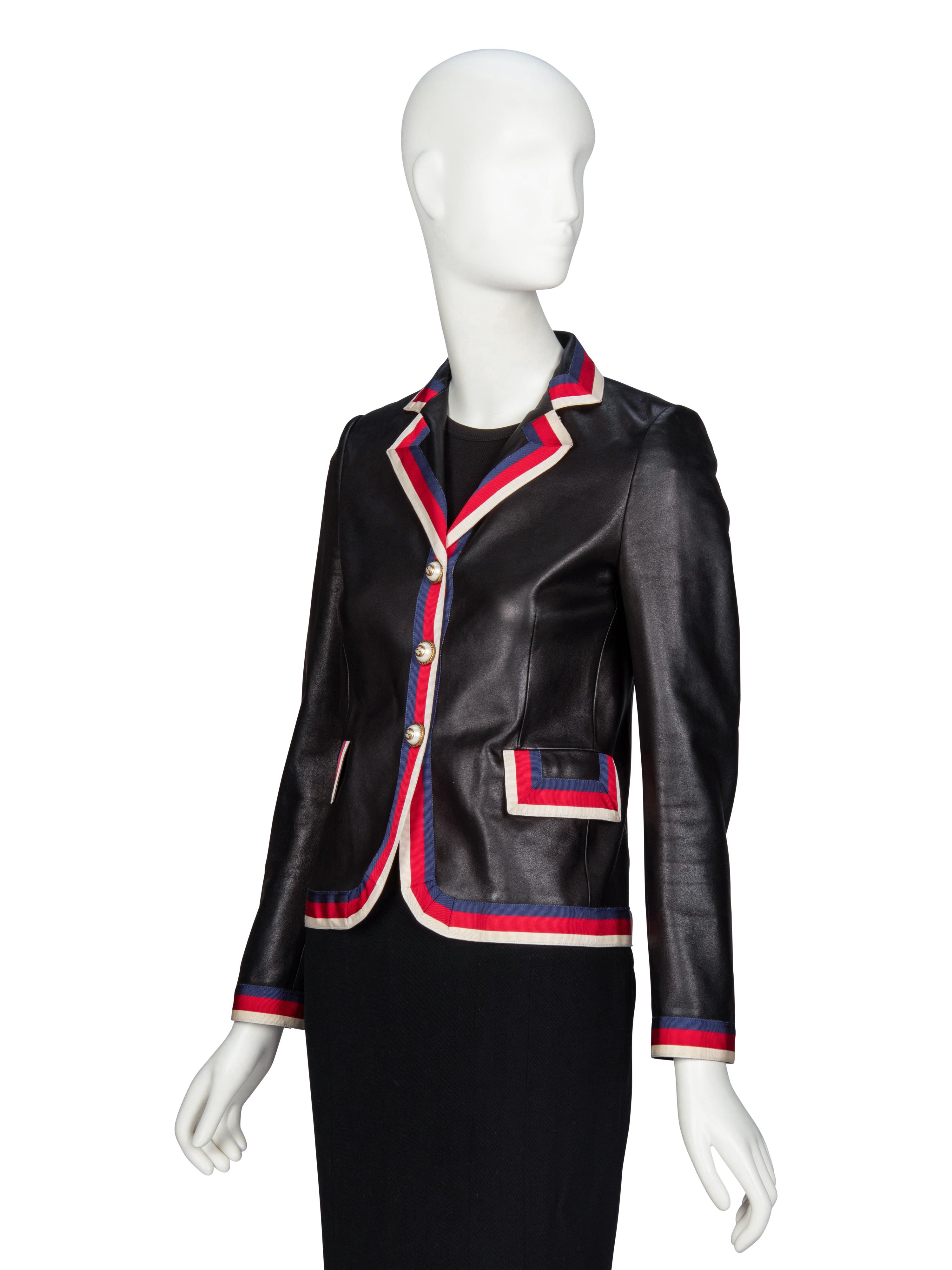 Gucci, Embellished Leather "Blind for Love" Blazer
