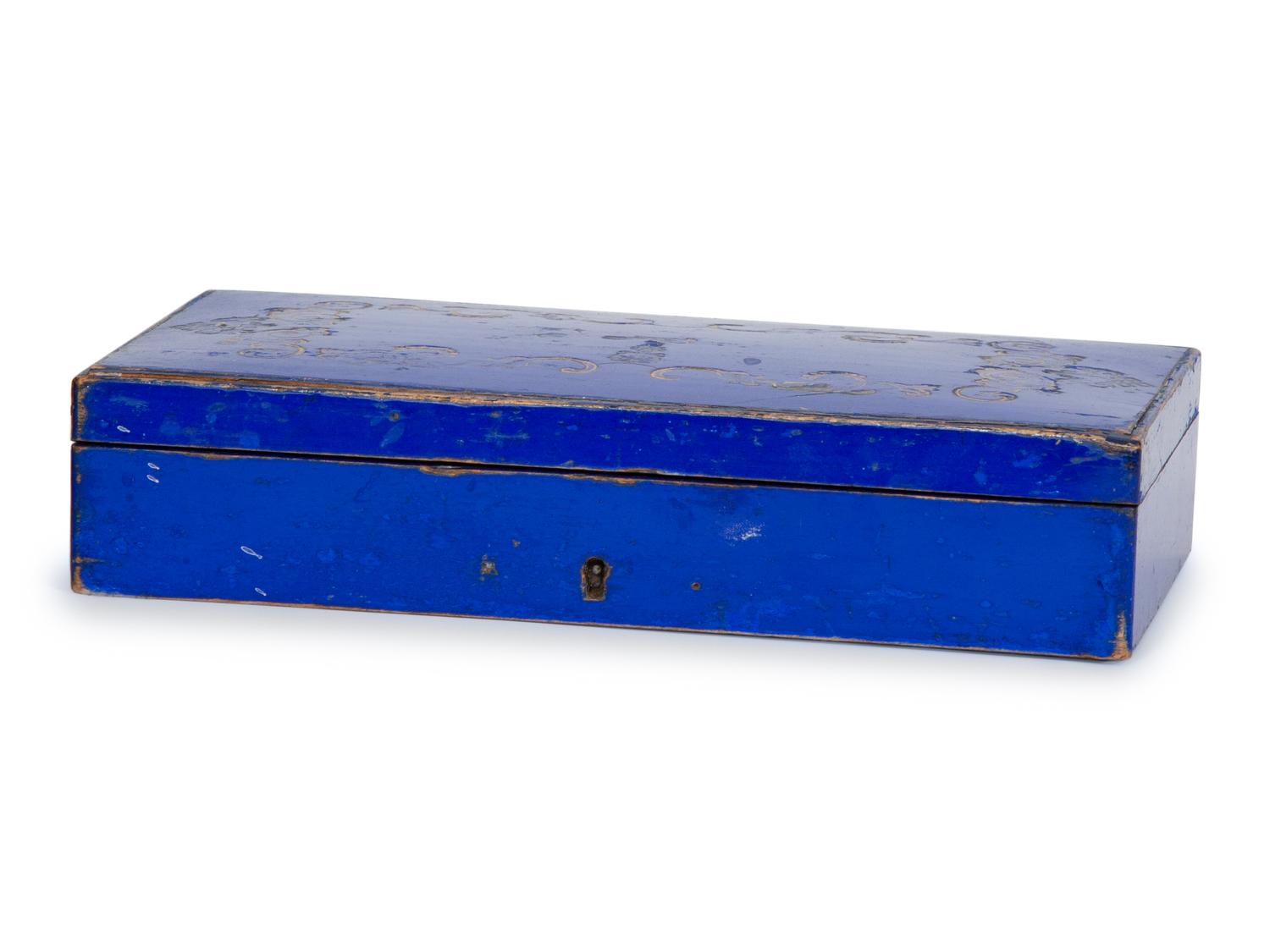 Three Gilt-Embossed Painted Wood Boxes