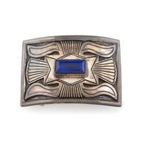 Silver and Lapis Belt Buckle