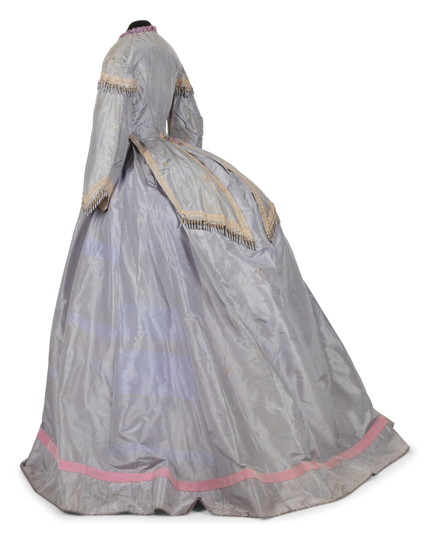 Silk Taffeta Three Piece Dress, 1870s