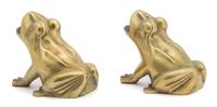 Two Brass Frogs Height of taller 4 1/2 inches. — 20TH CENTURY