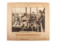 [AVIATION] -- [WRIGHT BROTHERS]. A group of 2 photographs, incl. views of Wilbur Wright and a Wright airplane, 1909.