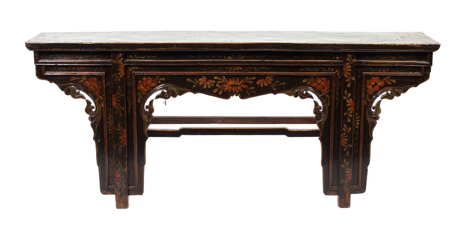 A Painted Wood Altar Table Height 34 x width 79 x depth 14 inches. — EARLY 20TH CENTURY
