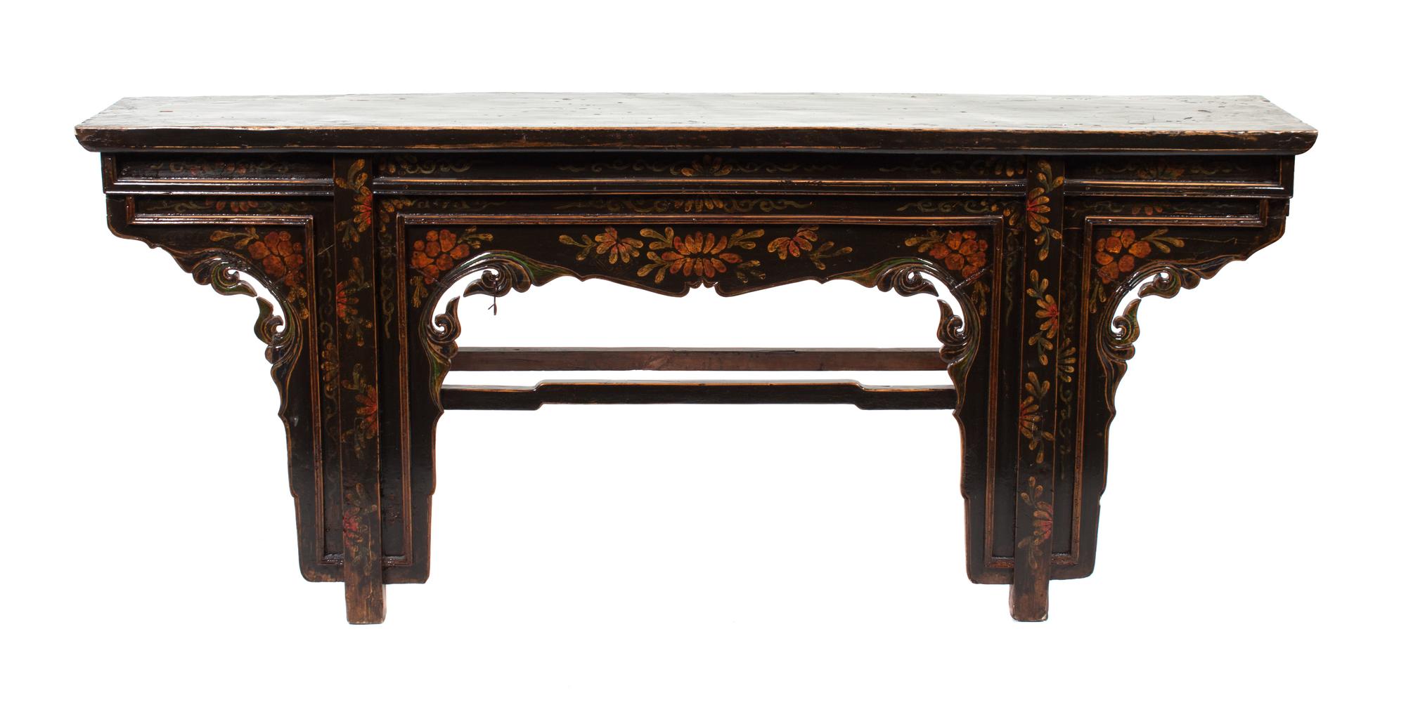 A Painted Wood Altar Table Height 34 x width 79 x depth 14 inches. — EARLY 20TH CENTURY