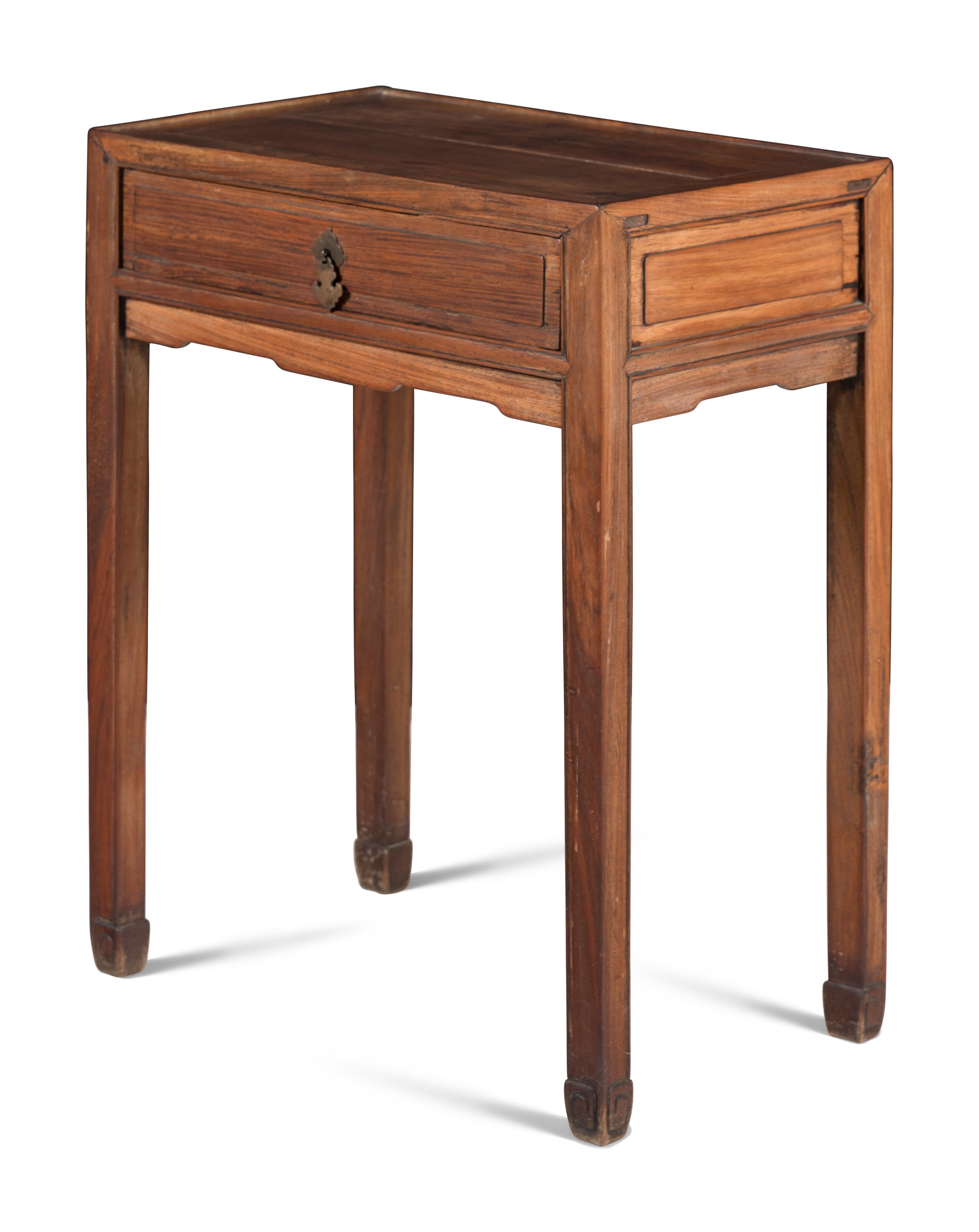 A Chinese Huanghuali and Mixed Hardwood Side Table, Early-Mid 20th Century 近代 黃花梨及硬木邊桌
