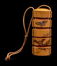 A Gold Lacquer Four-Case Inro
