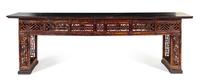 A Large Chinese Bamboo and Lacquer Altar Table, Pingtou'an Height 36 x width 114 x depth 19 inches. — 19TH CENTURY