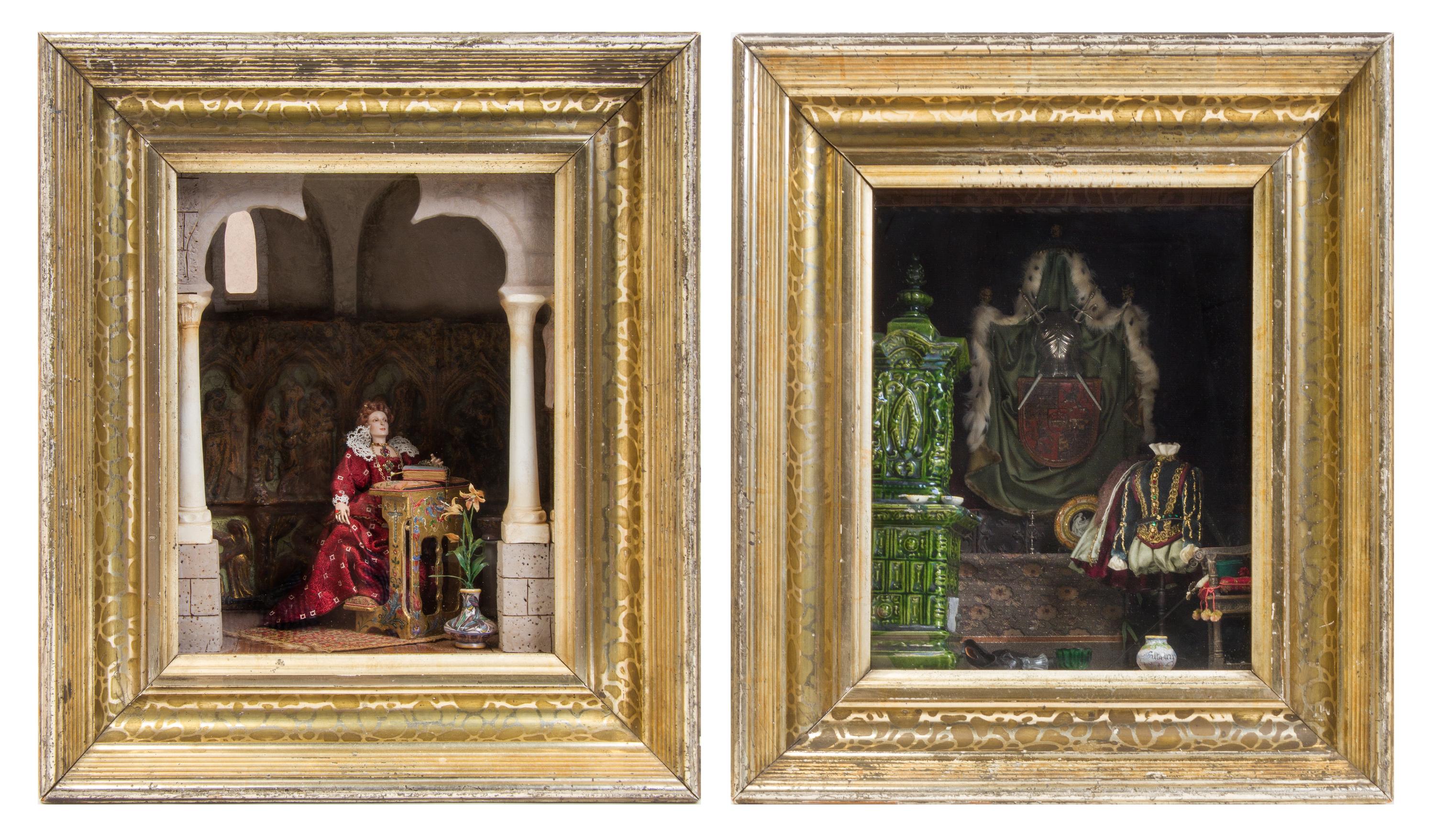 Two Miniature Room Boxes Height 14 inches. — JEFFREY G. GUENO AND FRANK L. HANLEY