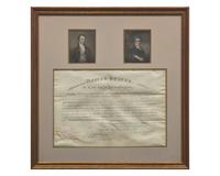 [Presidential] Monroe, James. Partially-Printed Document, signed