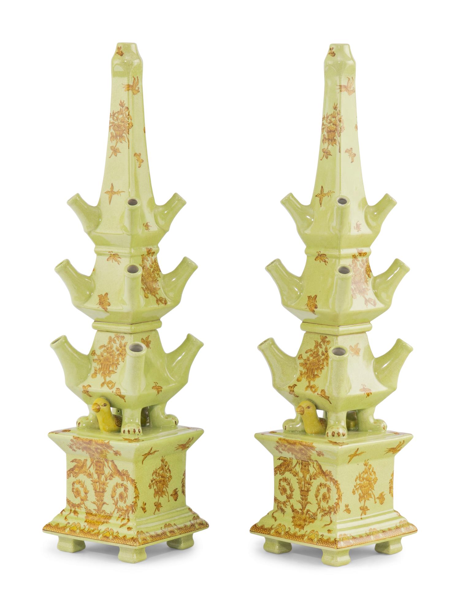 A Pair of Faience Tulipières