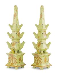A Pair of Faience Tulipières