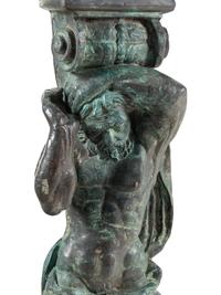 A Pair of Continental Cast Metal Figural Pedestals