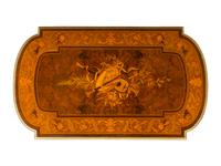 A Louis XVI Style Gilt Bronze Mounted Marquetry Dressing Table