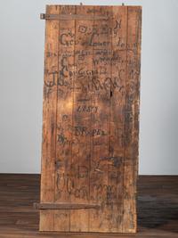 Two Painted Wood Barn Doors