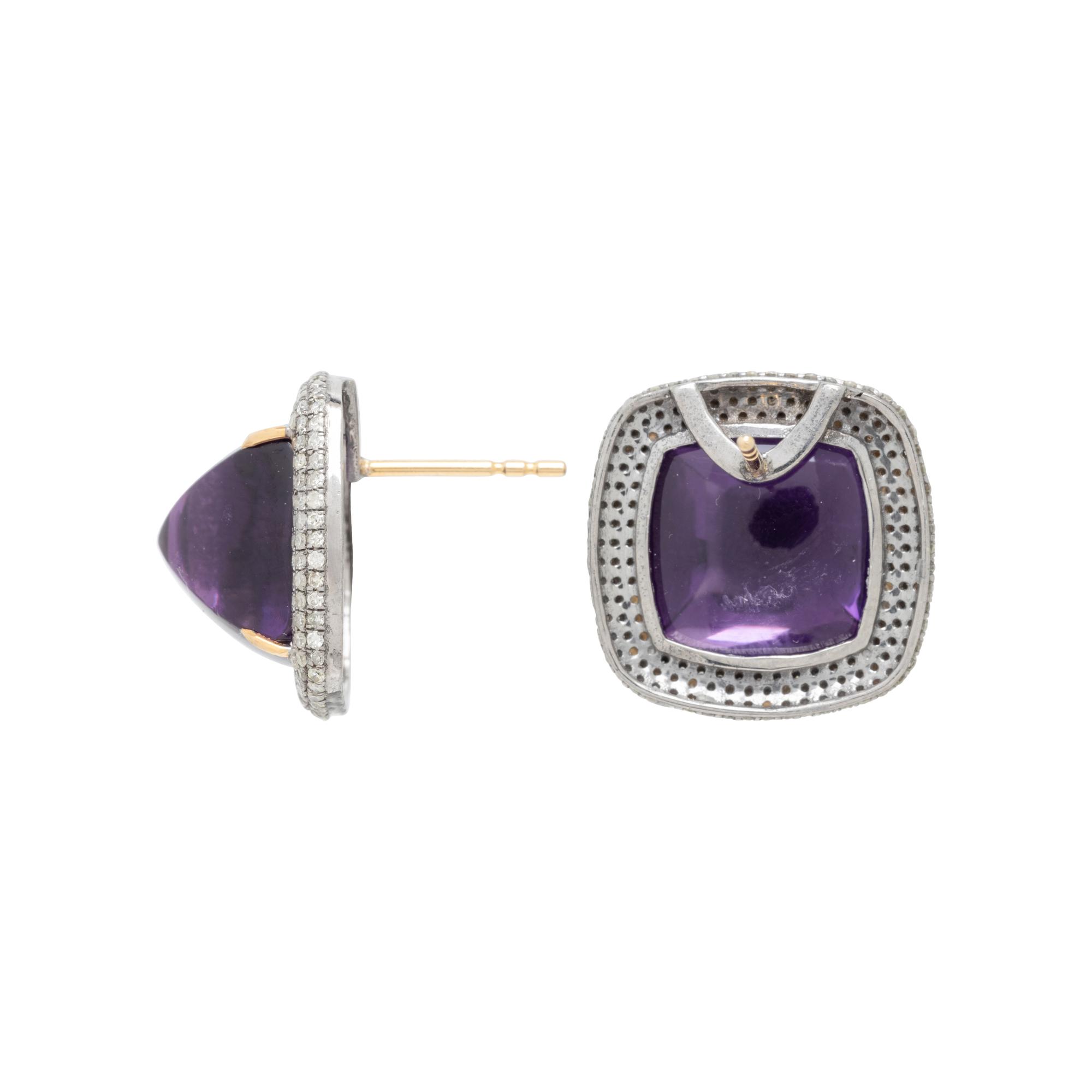 AMETHYST AND DIAMOND EARRINGS