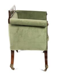 A Classical Velvet Upholstered Mahogany Sofa