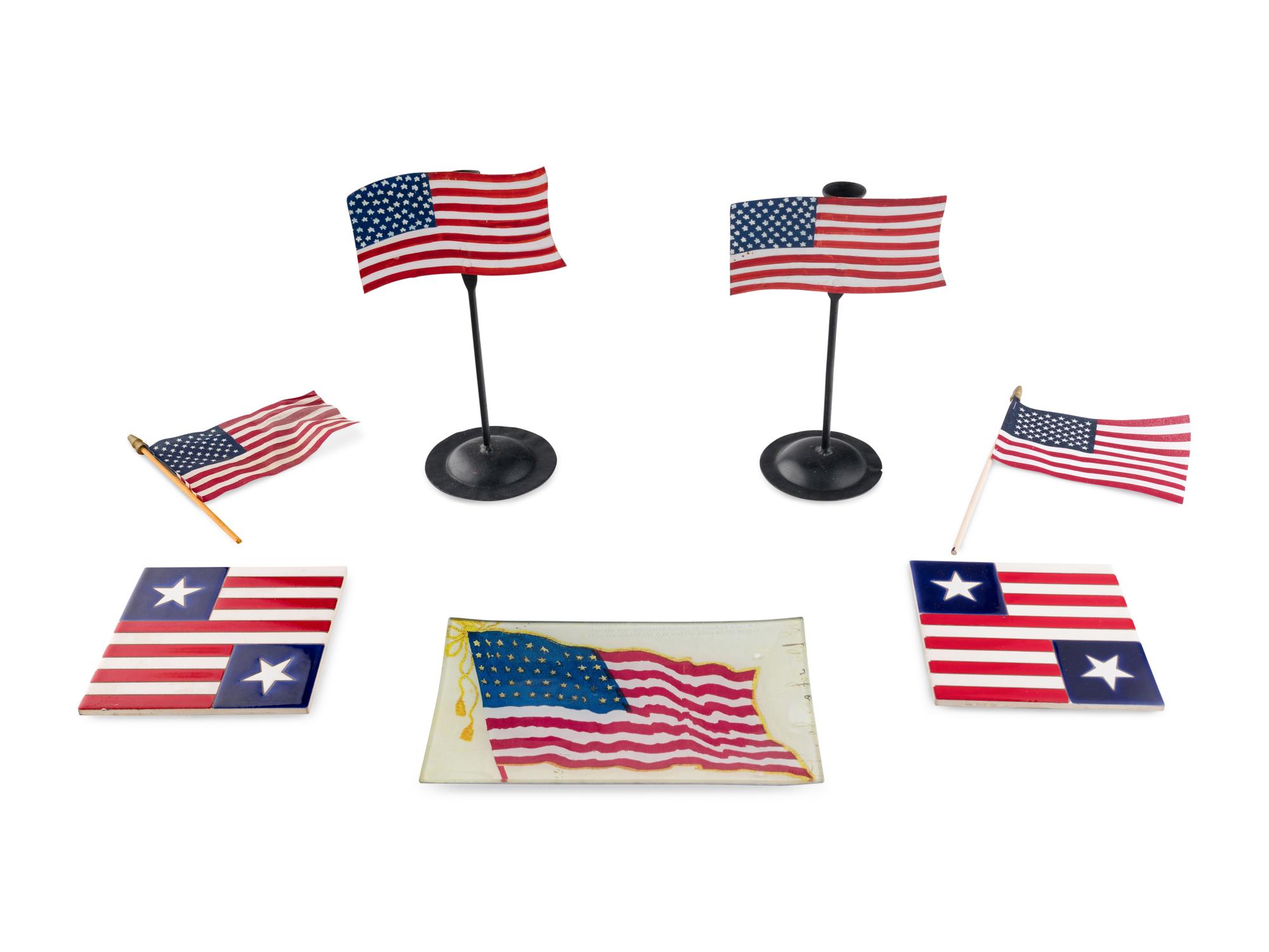 A Group of Seven American Flag Decorated Articles
