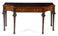 An English Mahogany Writing Table Height 29 1/2 x width 59 3/4 x depth 28 inches. — 19TH CENTURY