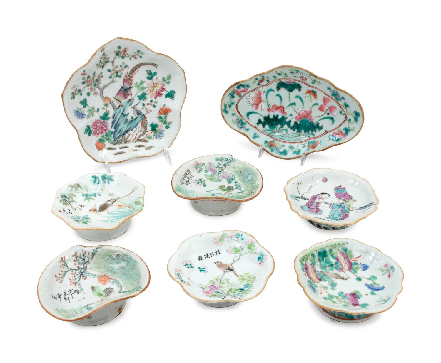 Eight Famille Rose Porcelain Articles