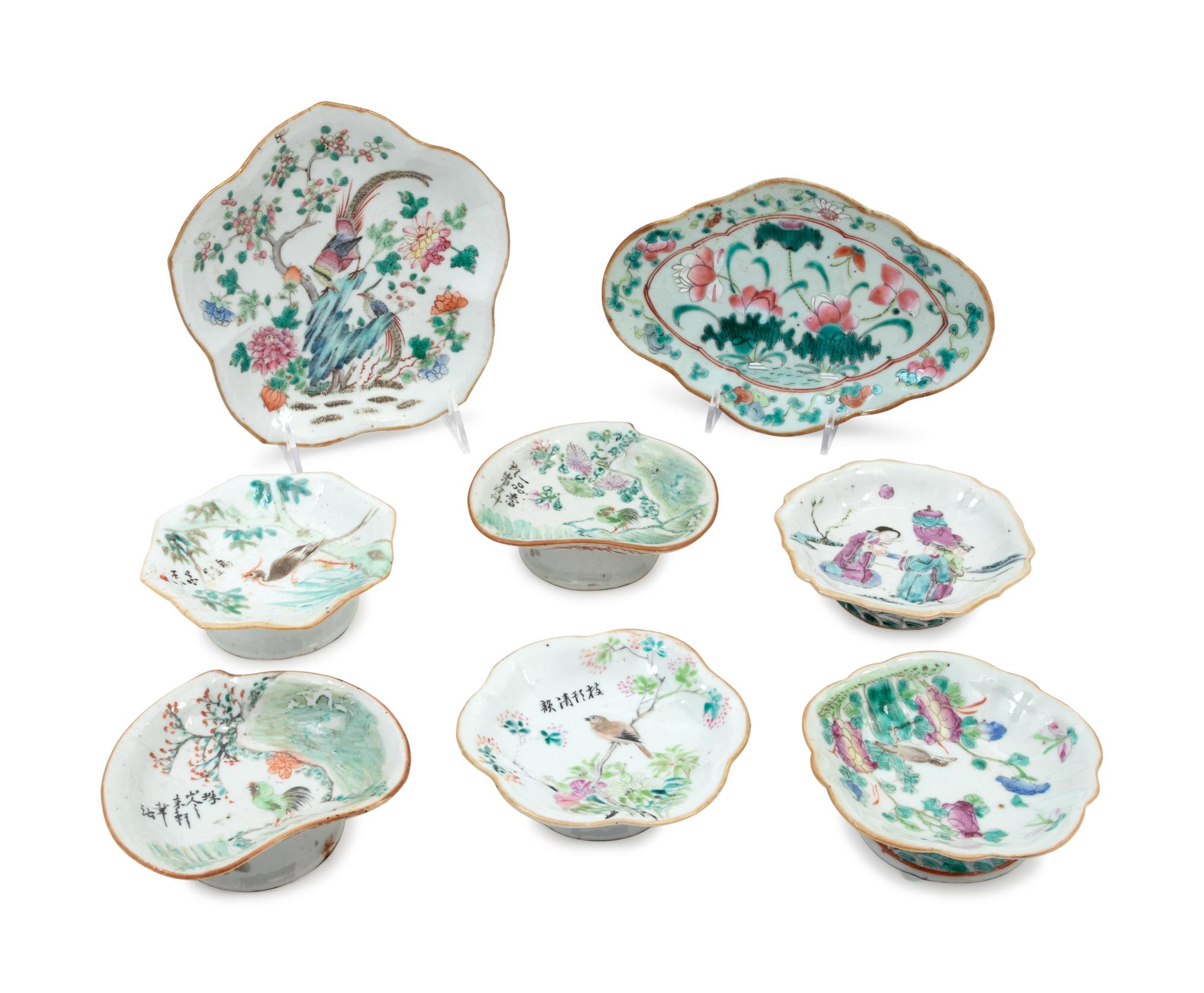 Eight Famille Rose Porcelain Articles